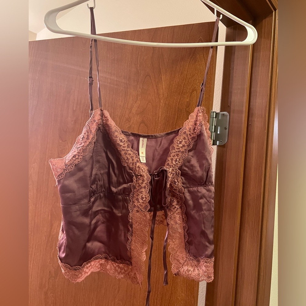 Anthropologie Lyrebird Flyaway Lace-Trim Tie-Front Cami - NWT - Size Large - Picture 14 of 16